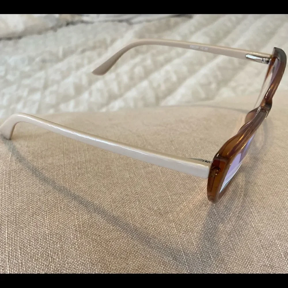💼Fashion Readers, Plastic Frame Tan/Clear Frames, Neutral, Cat Eye